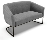 Sofá 2 Lugares Namoradeira Industrial Preto Stella Linho D03 - D'Rossi - A26 Gafite