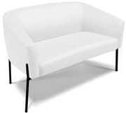 Sofá 2 Lugares Namoradeira Pé de Ferro Preto Stella Sintético D03 - D'Rossi - Branco