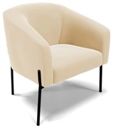Poltrona Decorativa Pé de Ferro Preto Stella Suede D03 - D'Rossi - Bege
