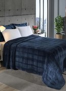 Cobertor Flannel Azul Marinho Queen 1 Peça