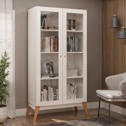 Cristaleira Jamaica 2 Portas Vidro 80x38x158 cm Branco Genialflex