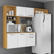 Armário de Cozinha Compacta 180cm Maxyn Cinamomo/Branco A15 - Mpozenat