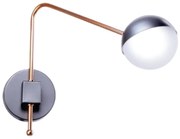 Arandela Haste Articulada Globo 12X44X32Cm Metal E Globo Ø12Cm 01Xg9 |... (PRETO, AMBAR)
