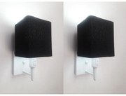 Kit/2 Arandela Quadrada Md-2019 Branco C/ Inter Liga e Desl Cúpula em Tecido Preto - Bivolt