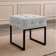 Puff Sala Decorativo Industrial Elisa Suede D03 - D'Rossi - Cinza