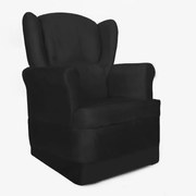 Poltrona Ana de Amamentação com Balanço Suede Preto