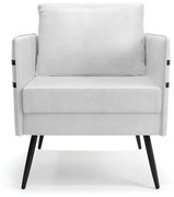 Kit 02 Poltronas Mari Corano Pés Palito de Ferro Preto D03 - D'Rossi - Branco