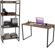 Conjunto Escritório Estilo Industrial Mesa 120cm e Estante 60cm 4 Prat