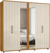 Guarda Roupa Casal 250cm Com Espelho Vibe Off/Cinamomo Z10  - Mpozenat