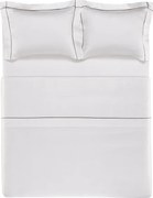Jogo de Cama Trussardi Girelli Bambu 300 Fios Branco e Nocciola - Casal Casal