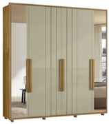 Guarda Roupa Casal 230cm Com Espelho Barok Opala/Cumaru Z10 - Mpozenat