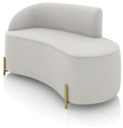 Sofá 2 Lugares Orgânico 140cm Pé Dourado Morgan Veludo D03 - D'Rossi - Cinza