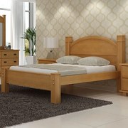 Cama de Casal Queen Itália Madeira Maciça Bedroom -
