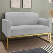 Poltrona Namoradeira 2 Lugares Base Industrial Dourada Maressa S10 Sue