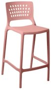 Banqueta Alta para Bancada e Cozinha Rosa Pastel Empilhável Marte em Polipropileno Acrilys