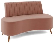 Sofá 2 Lugares Living 160cm Pé Palito Maraú Veludo K01 - D'Rossi - Rose