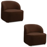 Poltrona Decorativa Orgânica kit 2 Diully Bouclê E03 - D'Rossi - Marrom