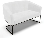 Sofá 2 Lugares Namoradeira Industrial Preto Stella Sintético PU Branco D03 - D'Rossi