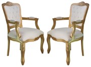 Conjunto 02 Poltronas Luis Xv - Wood Prime 647608 Liso