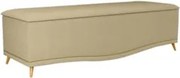 Calçadeira Baú Casal 140cm com Tachas Imperial J02 Linho Areia - Mpoze
