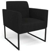Poltrona Base Industrial Preto Marisa Linho - A79 Preto
