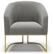 Poltrona Decorativa Industrial Dourado kit 2 Stella Suede D03 - D'Rossi - Grafite