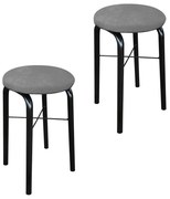 Kit 02 Banquetas Baixa Manu Suede - Grafite