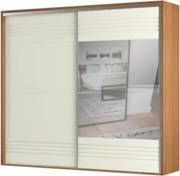 Guarda Roupa Casal com Espelho 267cm 2 Portas 100% MDF TW603E Freijó/O
