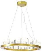 Pendente Frosty Circular Ø60X11Cm Led 46W 3000K Bivolt Dourado Escovad...