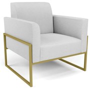 Poltrona Base Industrial Alta Dourado Marisa Linho D03 - D'Rossi - A05 Cinza
