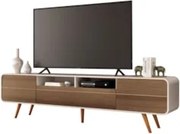 Rack Bancada de TV 85 Pol 220cm Áureo H01 Castanho/Off - Mpozenato