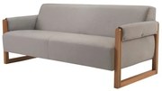 Sofa Avin Cinza com Pes Madeira Macica Jequitiba 3 Lugares - 49493 Sun House