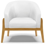 Poltrona Decorativa Base de Madeira kit 2 Stella Sintético D03 - D'Rossi - Branco