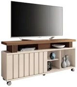 Rack Bancada de TV 50 Pol 136cm Briz H01 Castanho/Off White - Mpozenat