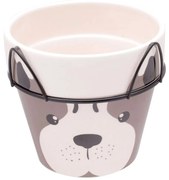 Vaso Cerâmica Decorativo Dog Face com Suporte
