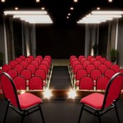 Kit 3 Cadeiras Hoteleiras Auditório Empilhável Sintético Z33 Vermelho