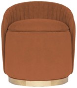 Puff Contemporâneo Max Drapeado - Mel Pinus - Tecido Veludo Terracota  Kleiner