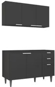 Armário de Cozinha CP01 Para Pia 120cm Pérola Z34 Preto     - Mpozenat
