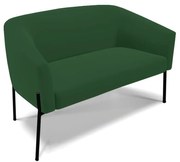 Sofá 2 Lugares Namoradeira Pé de Ferro Preto Stella Veludo D03 - D'Rossi - Verde