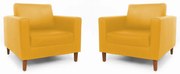 Conjunto 2 Poltrona Decorativa Gabriela Courino Amarelo