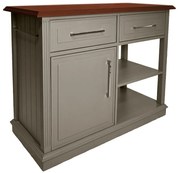 Carrinho de Bebidas com rodízios gavetas e portas Benito - Fendi Nouveau com Lâmina Freijó Kleiner