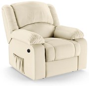 Poltrona do Papai Reclinável Melim Power Elétrica Massagem PU FH1 - D'Rossi - Bege