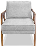 Poltrona Decorativa De Luxo Frida Linho Rústico Grigio G63 - Gran Belo