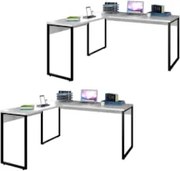 Kit 2 Mesas de Escritório em L 150x150 Studio Industrial Z28 Branco -