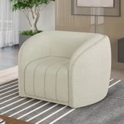 Kit 2 Poltronas Decorativa para Sala 112cm Meris Z32 Boucle Cru - Mpoz