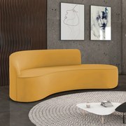 Sofá 4 Lugares Orgânico 220 cm Morgan Veludo D03 - D'Rossi - Mostarda