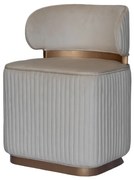 Poltrona Lila - Dourado Soleil - Tecido Veludo Nude