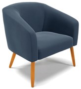 Cadeira Sala de Jantar Pé Palito Castanho Stella Suede D03 - D'Rossi - Azul Marinho