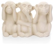 Escultura Decorativa Macacos Em Cimento Bege 11x17,5x7,5 cm M02 - D'Rossi