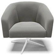 Poltrona Decorativa Giratória Cromada Stella Suede D03 - D'Rossi - Grafite